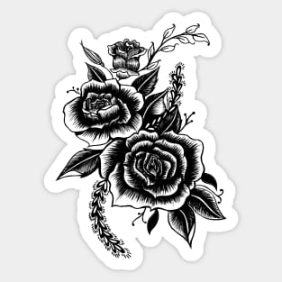 Black and white roses Sticker